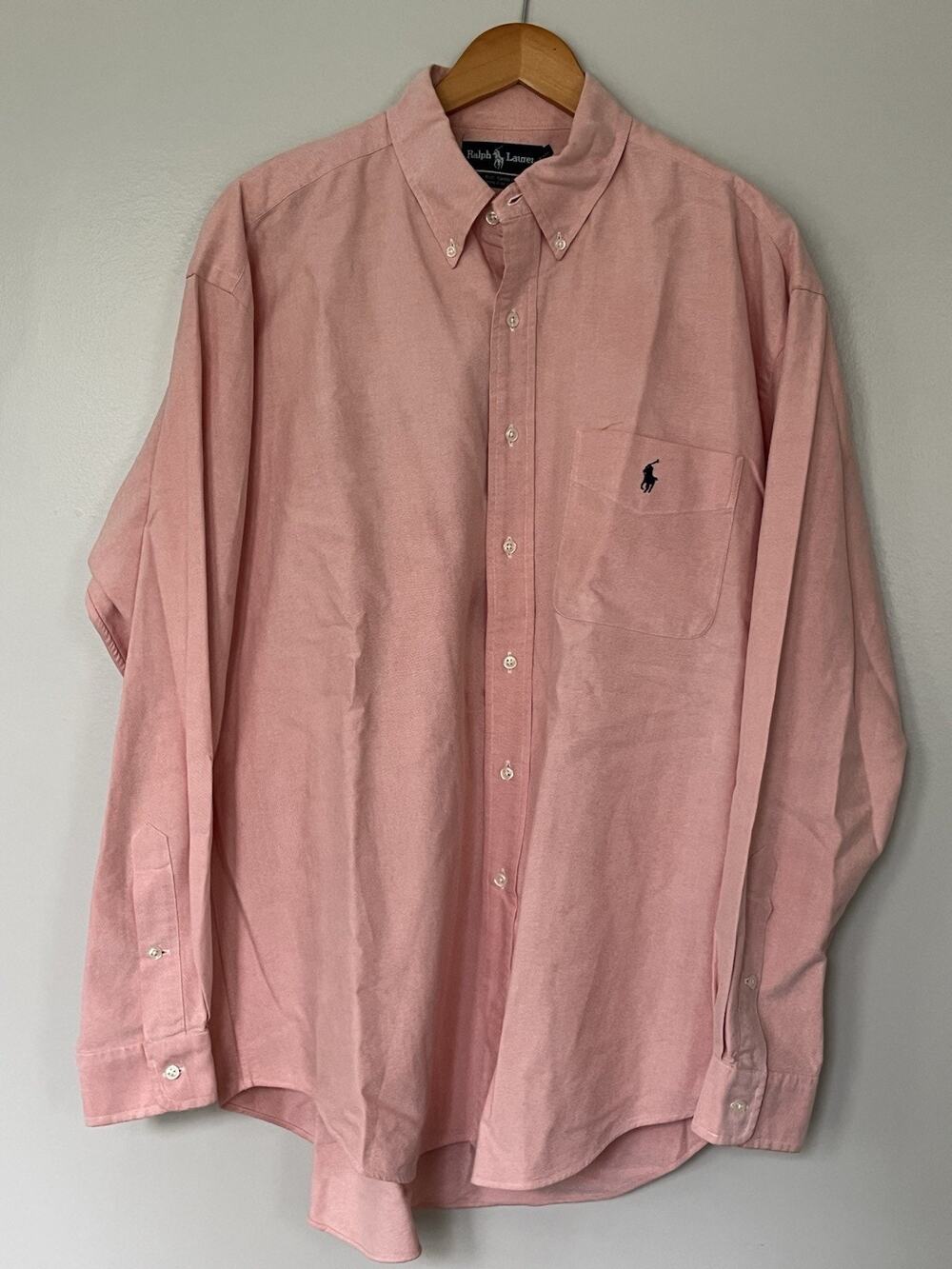Ralph Lauren The Big Shirt Men’s Large Pink Cotton Button Down Shirt